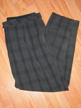 Maurices Black Gray Windowpane Plaid Baggy Pants 15/16